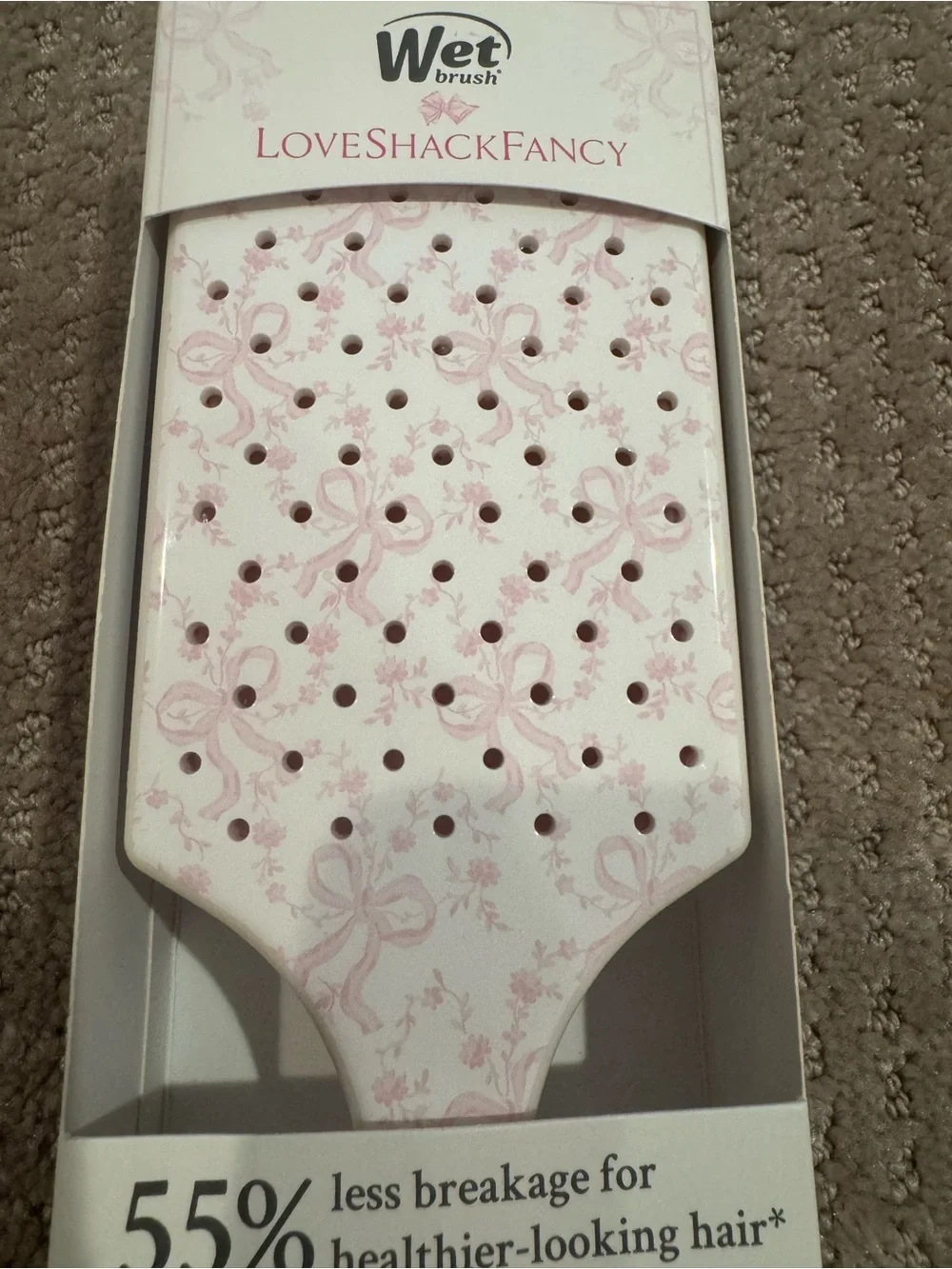 LoveShackFancy Pink Floral Paddle Detangler